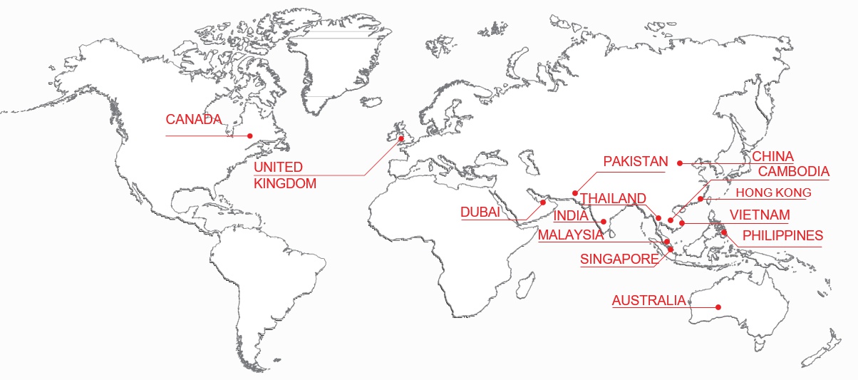 bản đồ văn phòng chi nhánh iqi global trên toàn cầu