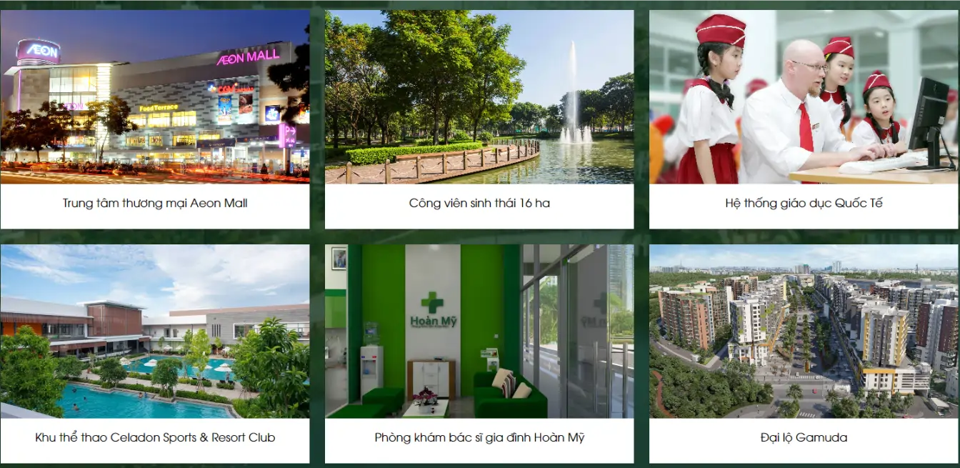 tiện ích khu đô thị celadon city gamuda land, tân phú