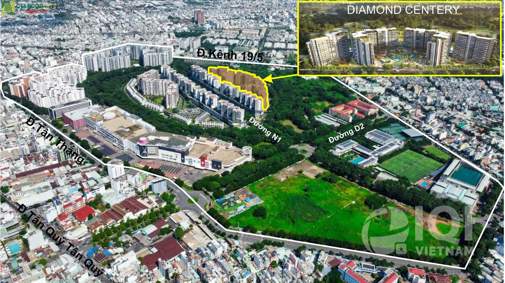 bản đồ vị trí phân khu Diamond Centery - Celadon City Tân Phú