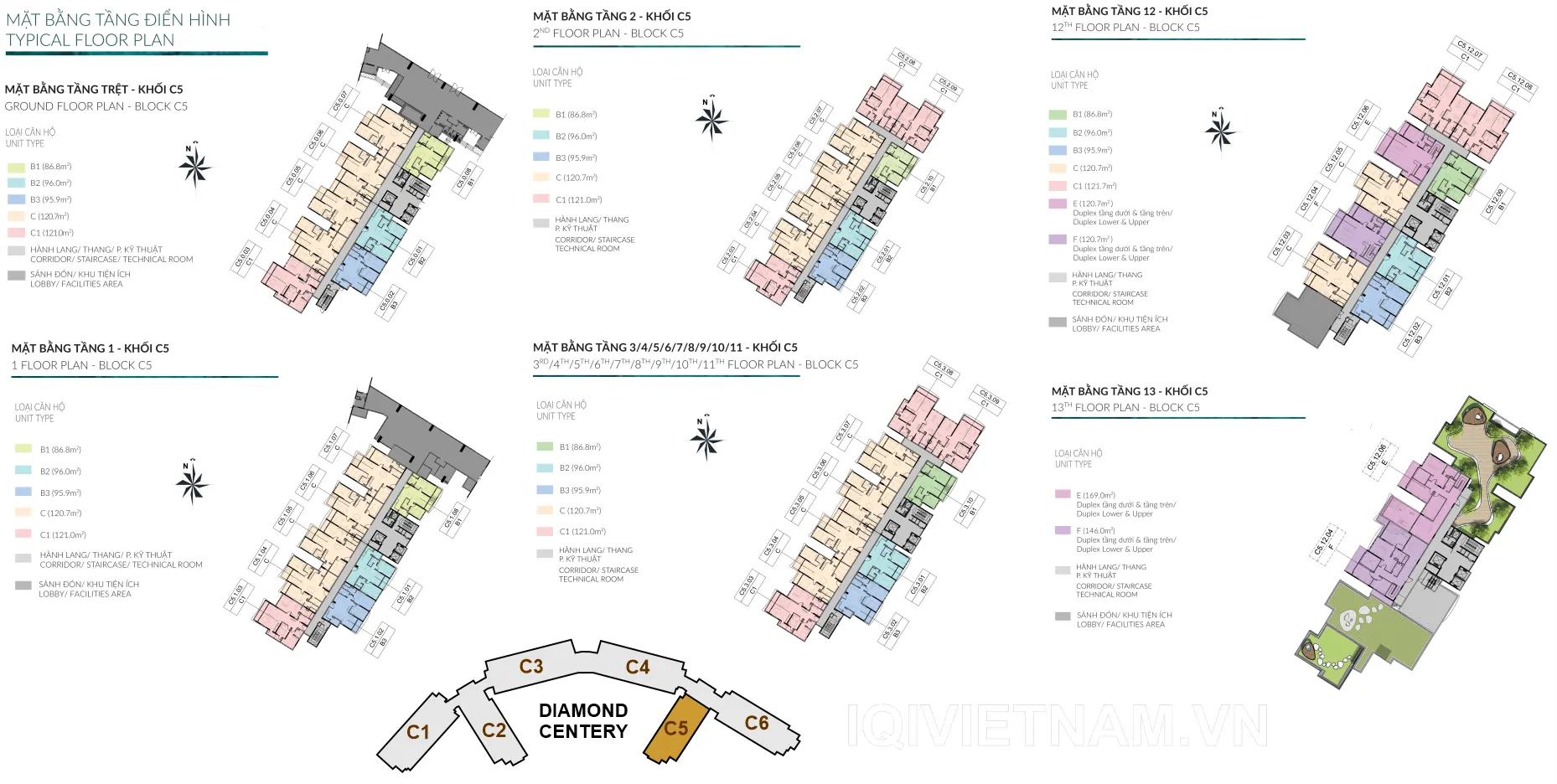 Dự Án Căn Hộ Diamond Centery - Celadon City mặt bằng (layout) tháp C5 căn hộ diamond centery - Celadon City