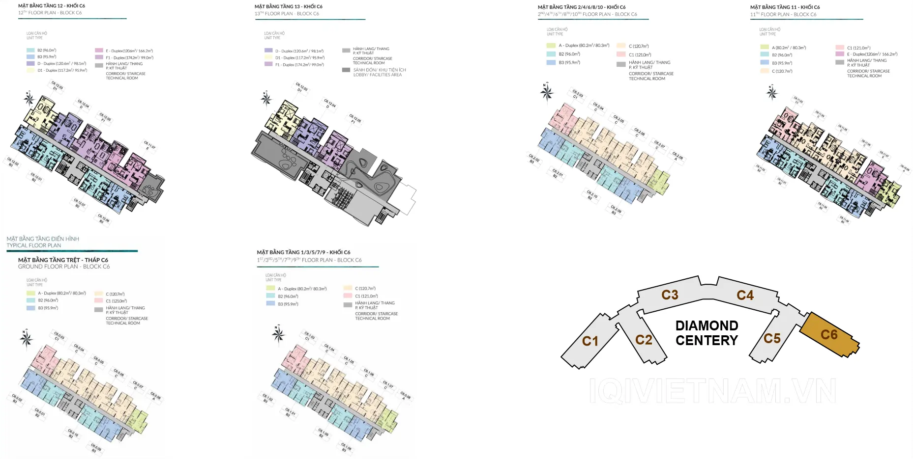 Dự Án Căn Hộ Diamond Centery - Celadon City mặt bằng (layout) tháp C6 căn hộ diamond centery - Celadon City